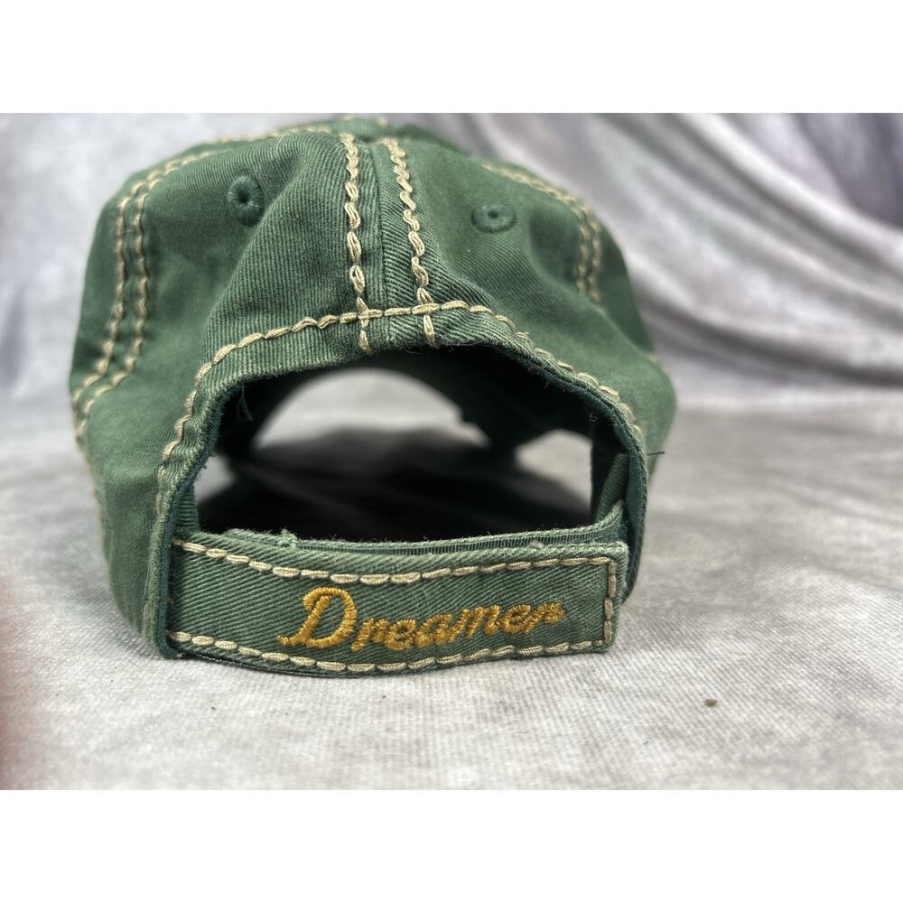 KBETHOS Vintage Dreamer Distressed Baseball Cap Green Embroidered Adjustable Hat - Picture 4 of 4
